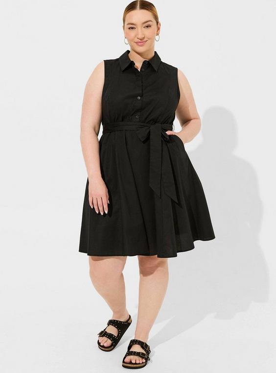 Poplin Collared Shirt Dress Product Image