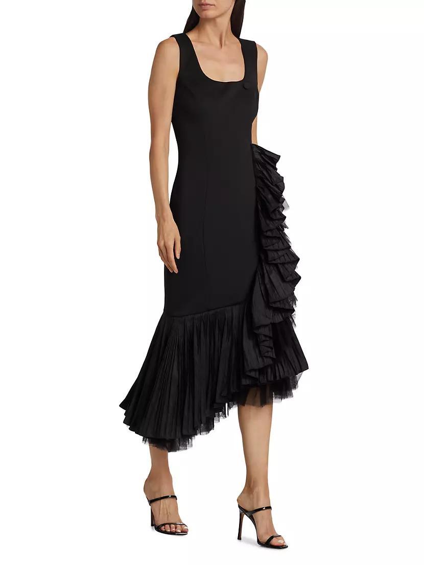 Pleated Sleeveless Tulle Dress Product Image