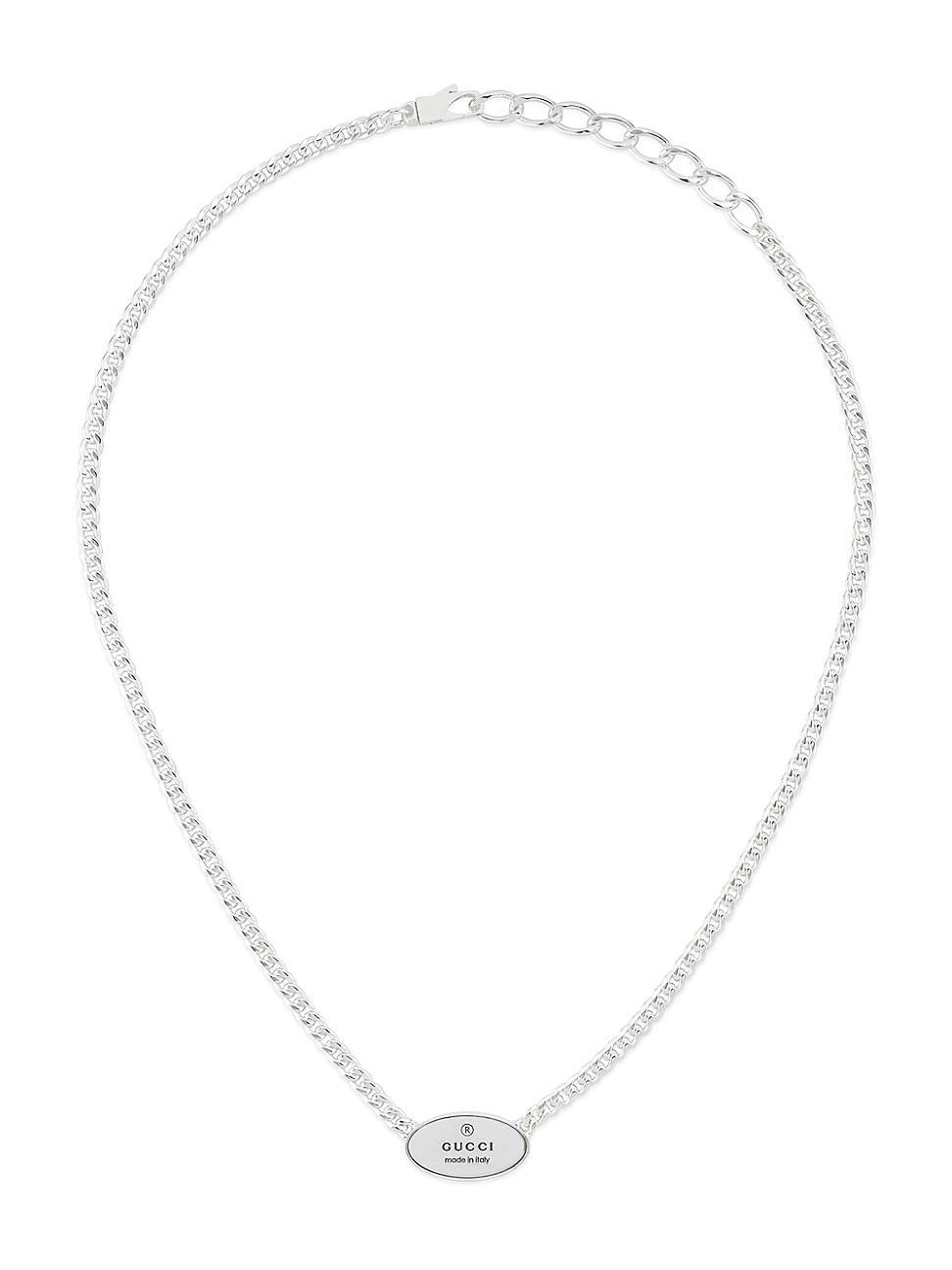 Mens Trademark Sterling Silver Logo Necklace Product Image