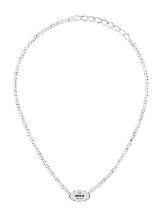 Mens Trademark Sterling Silver Logo Necklace Product Image