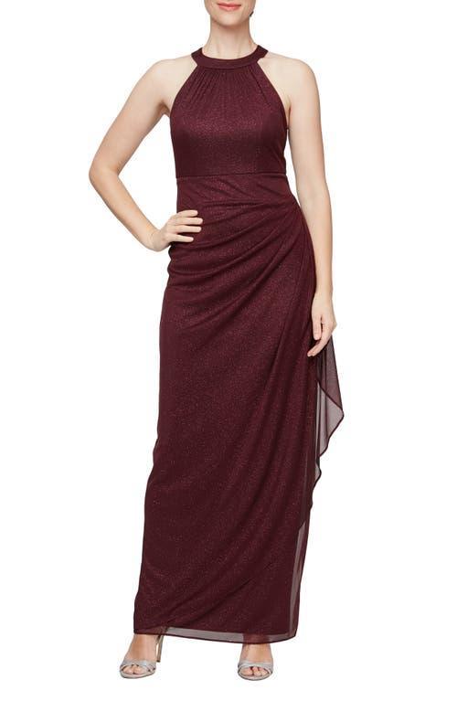 Alex Evenings Halter Glitter Formal Gown Product Image