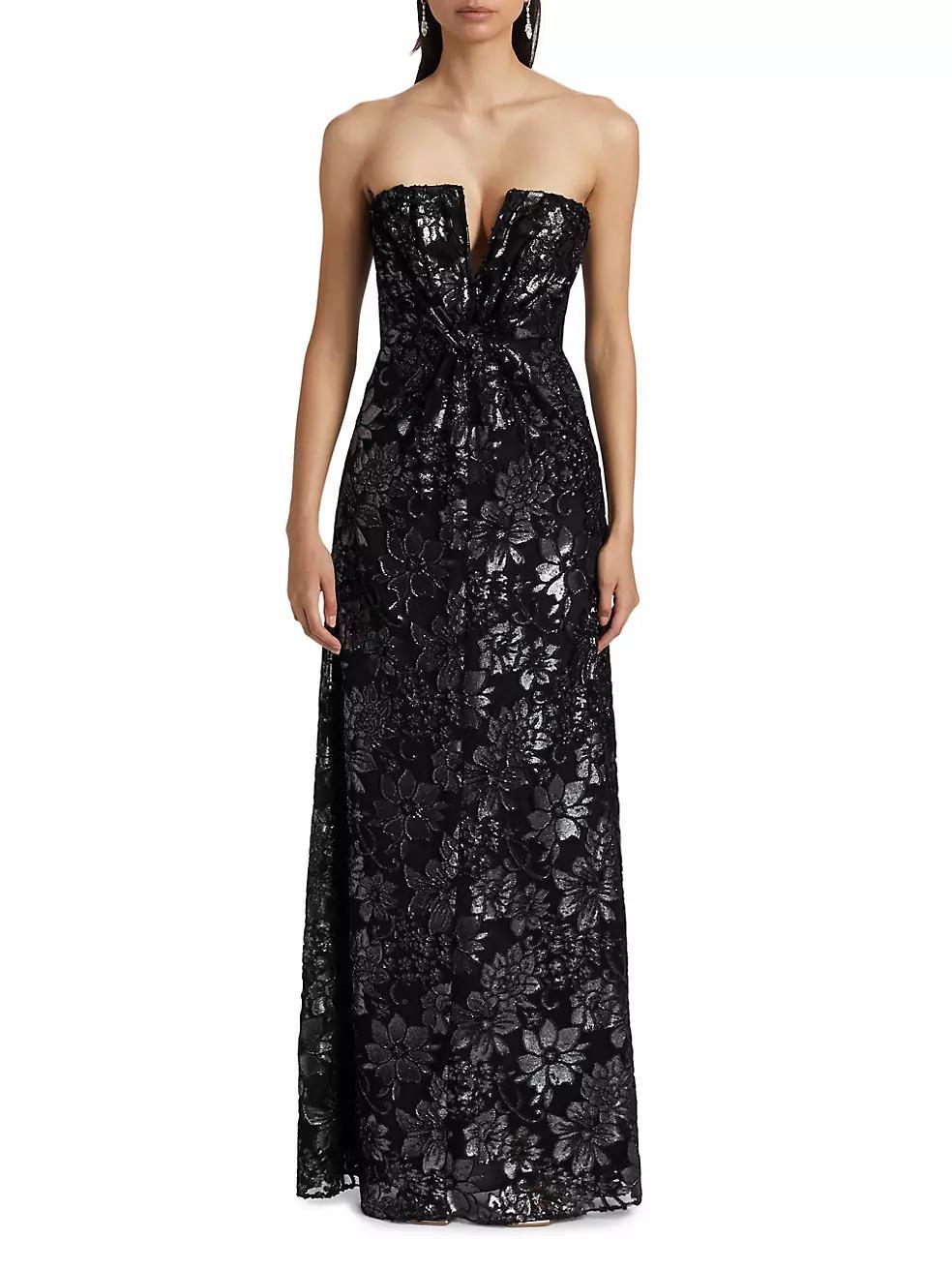 Rodgers Metallic Floral Gown Product Image