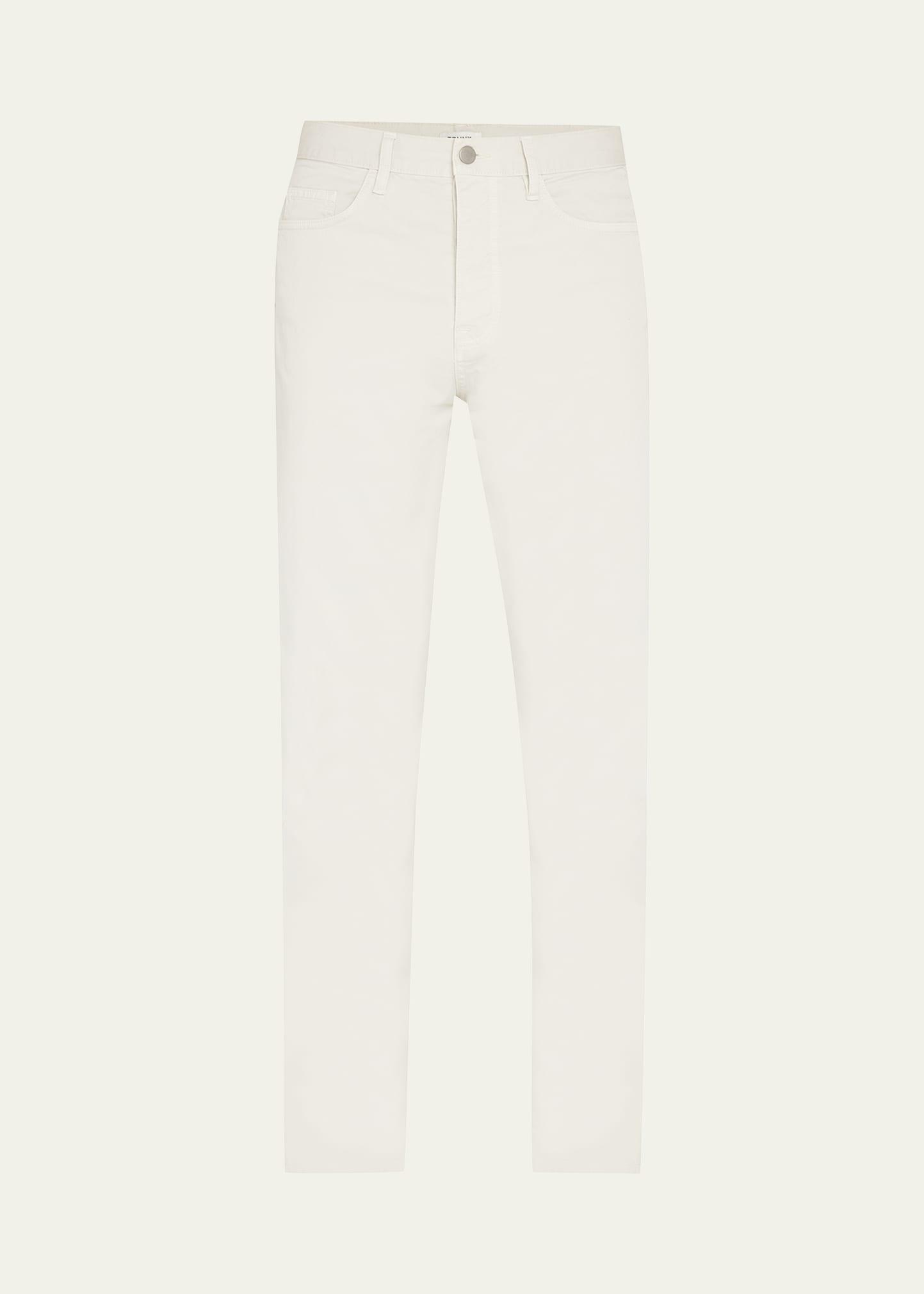 Mens 5-Pocket Stretch Cotton Button-Front Trousers Product Image