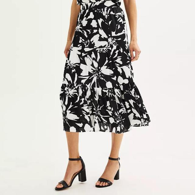 Womens Nine West Tiered Midi Skirt Product Image