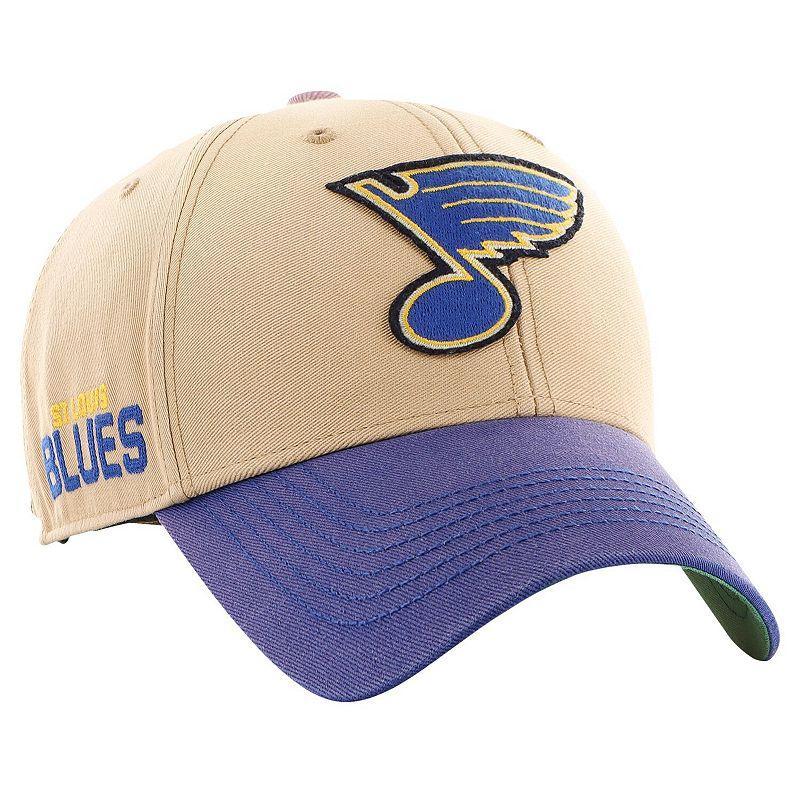 Mens 47 Khaki/Blue St. Louis Blues Dusted Sedgwick MVP Adjustable Hat Product Image