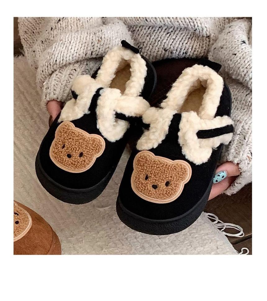 Bear Applique Slippers Product Image