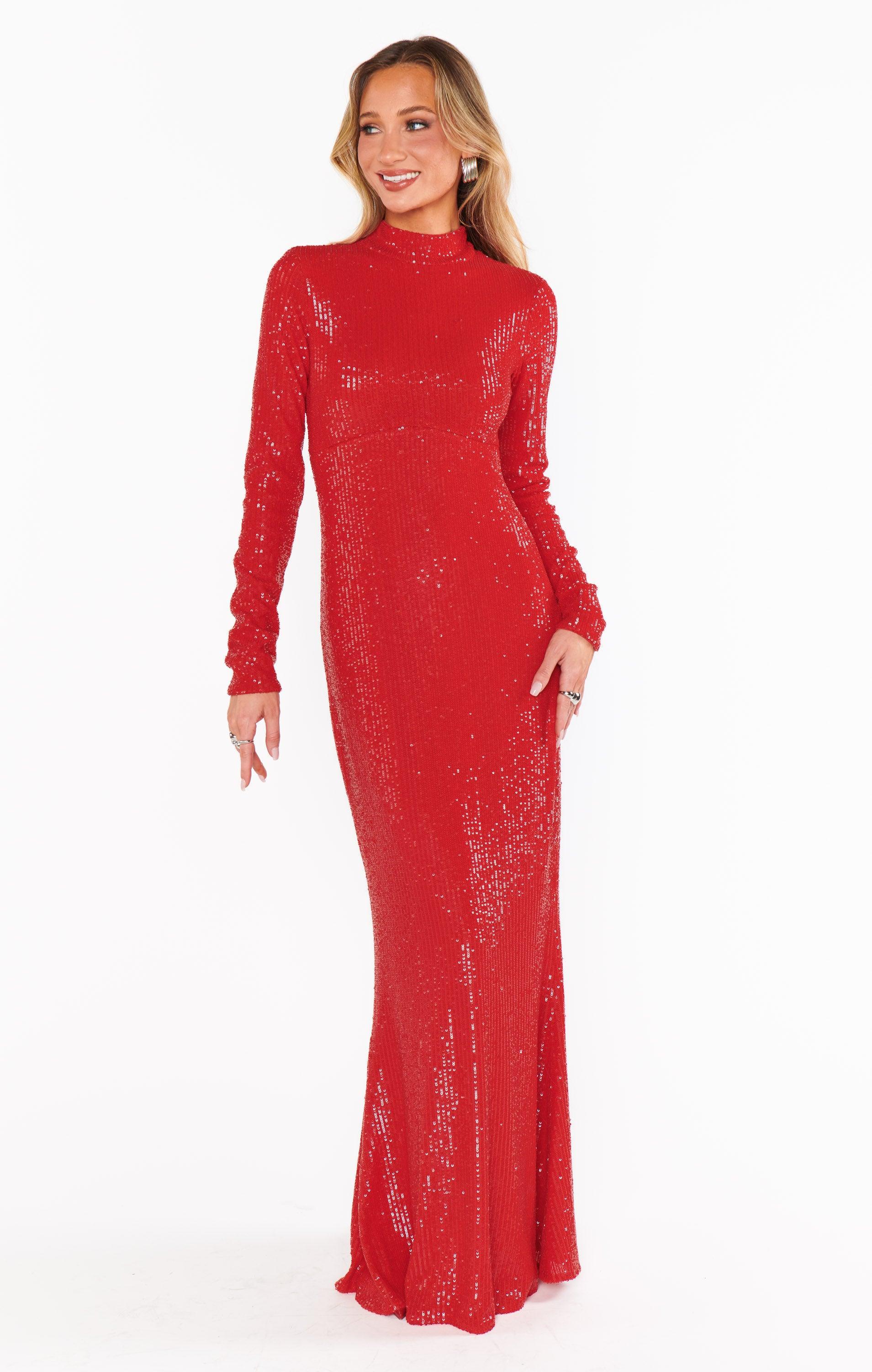 All Out Maxi Dress ~ Red Sequins Product Image