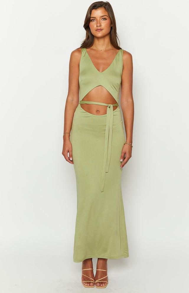 Zuri Khaki Maxi Dress Product Image