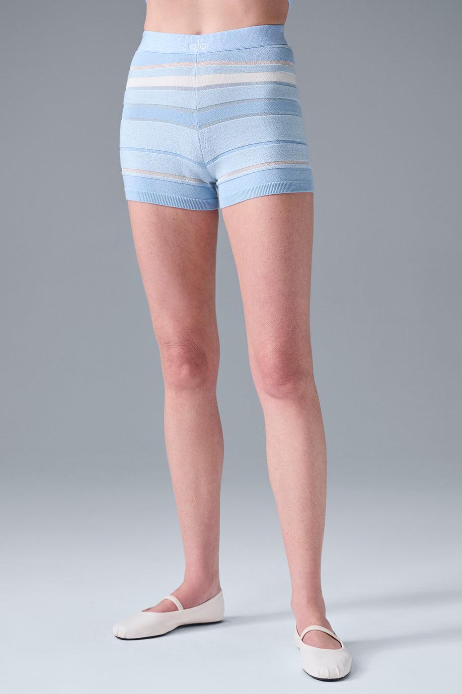 Sport Play High-Waist Knit Short - Seashell Blue/Ivory Female Product Image