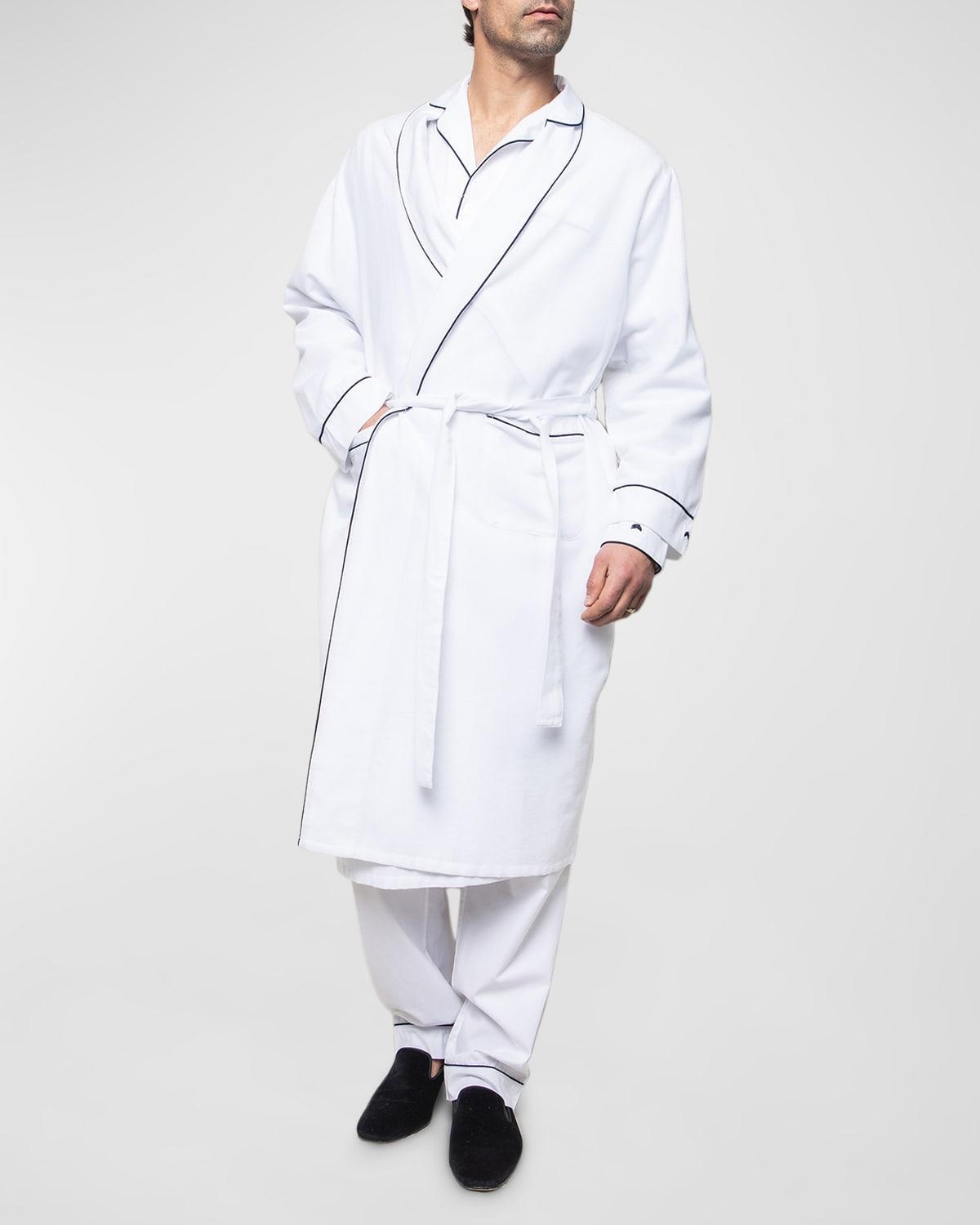 Mens Solid Robe w/ Contrast Piping Product Image