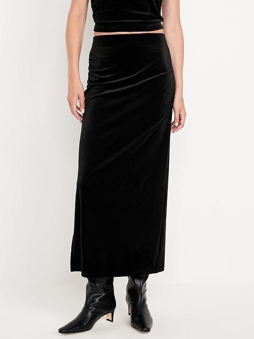 Velvet Maxi Skirt Product Image