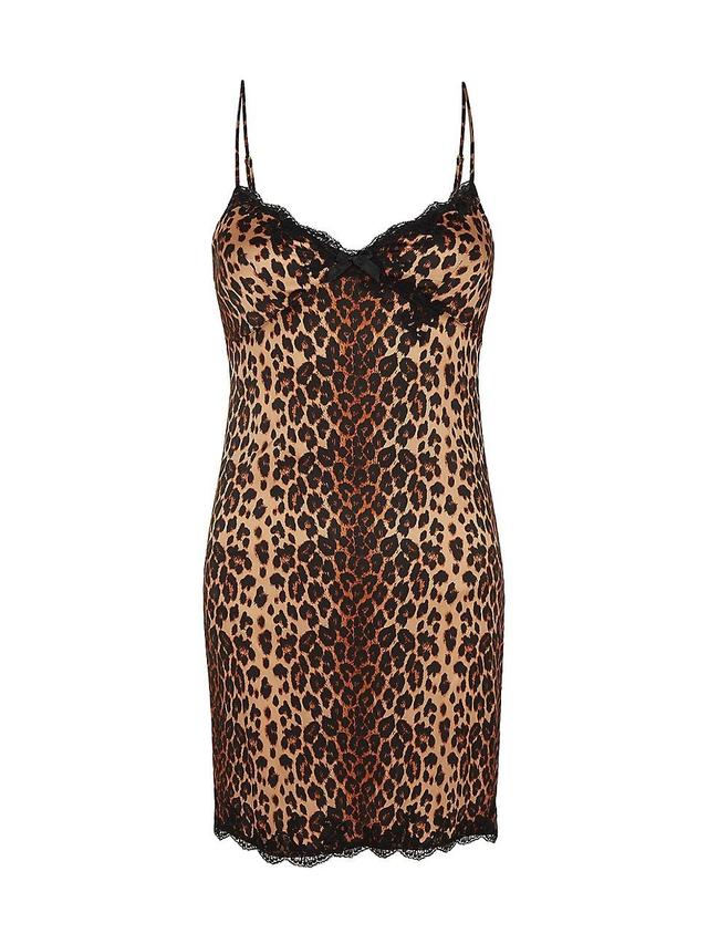 Womens Molly Leopard-Print Silk Slip Dress Product Image