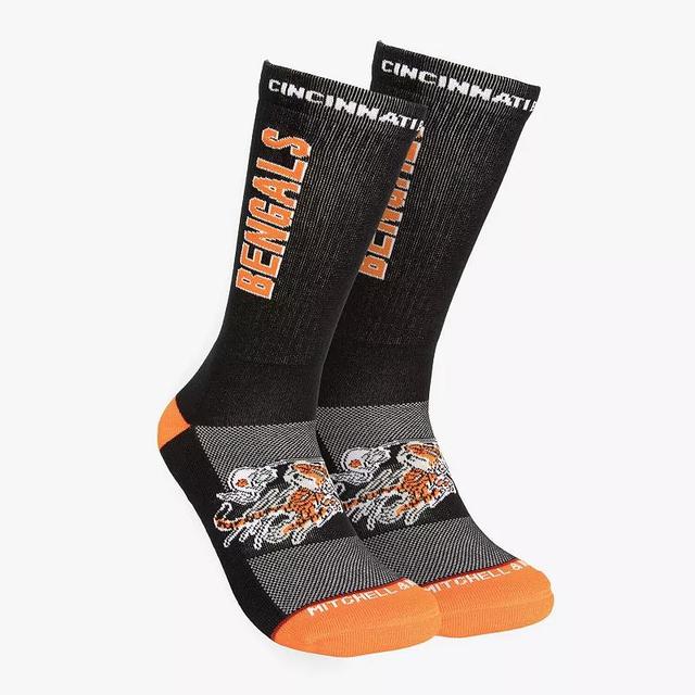 Mens Mitchell & Ness Cincinnati Bengals Throwback Kick Off Crew Socks Product Image