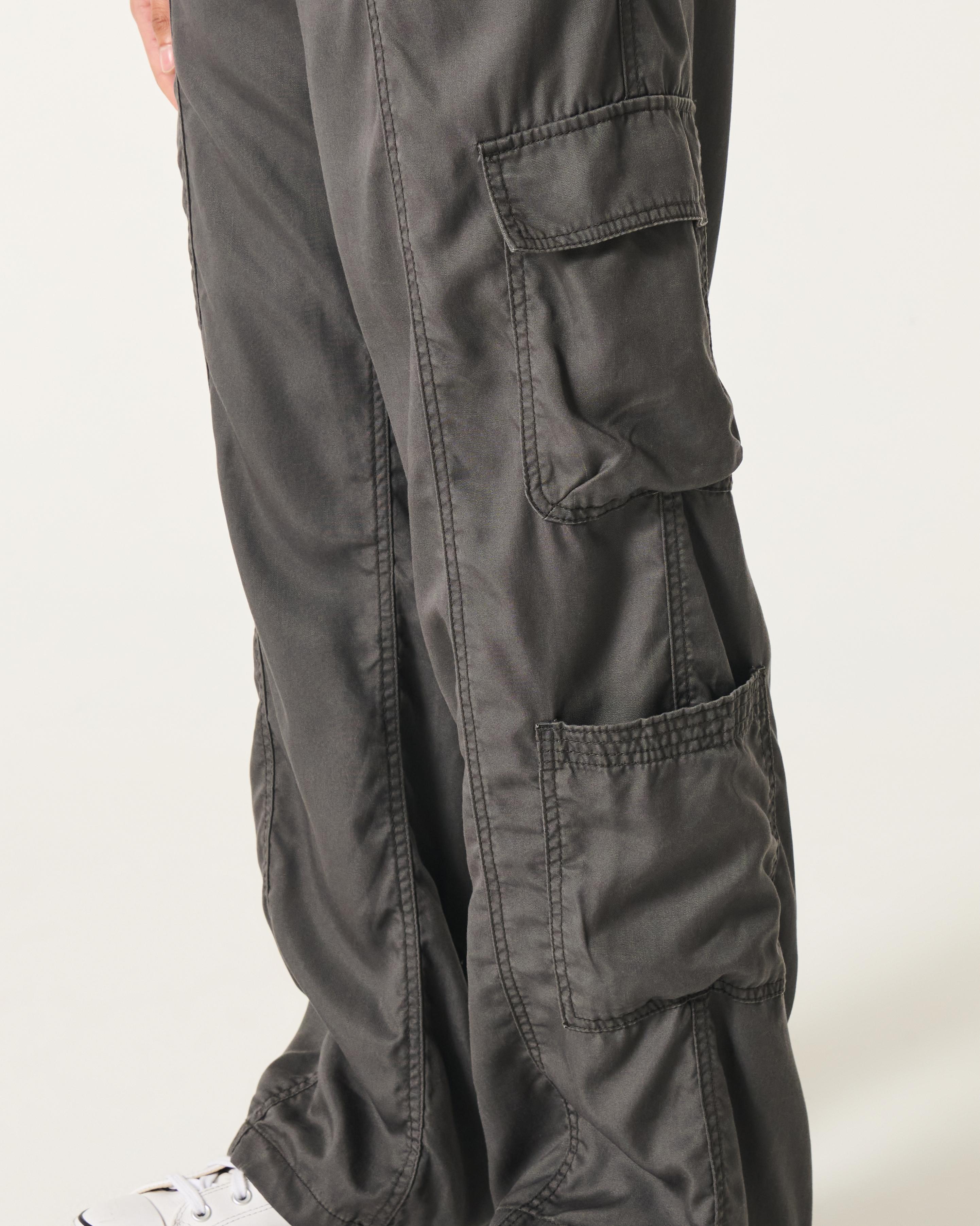 High-Rise Tencel Baggy Cargo Pants Product Image