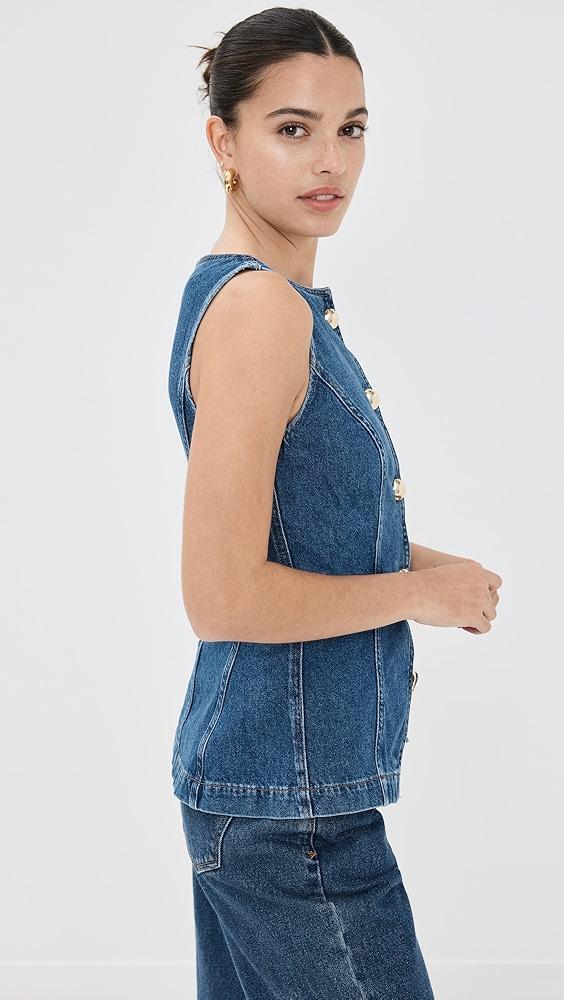 Reformation Ophelia Denim Top | Shopbop Product Image