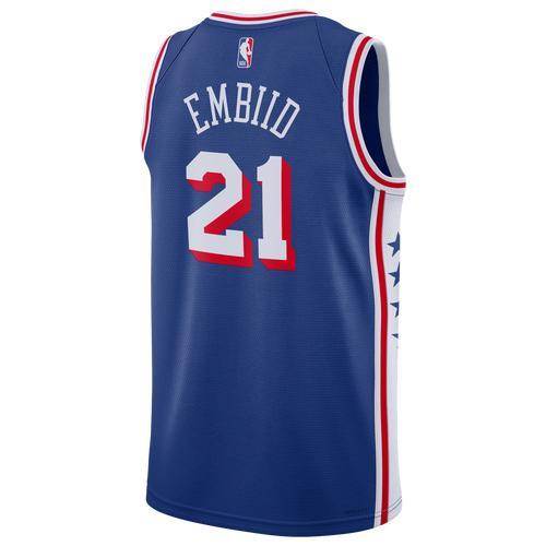 Nike Mens Joel Embiid Nike 76ers 2023/24 Icon Edition Jersey - Mens Red/Blue Product Image