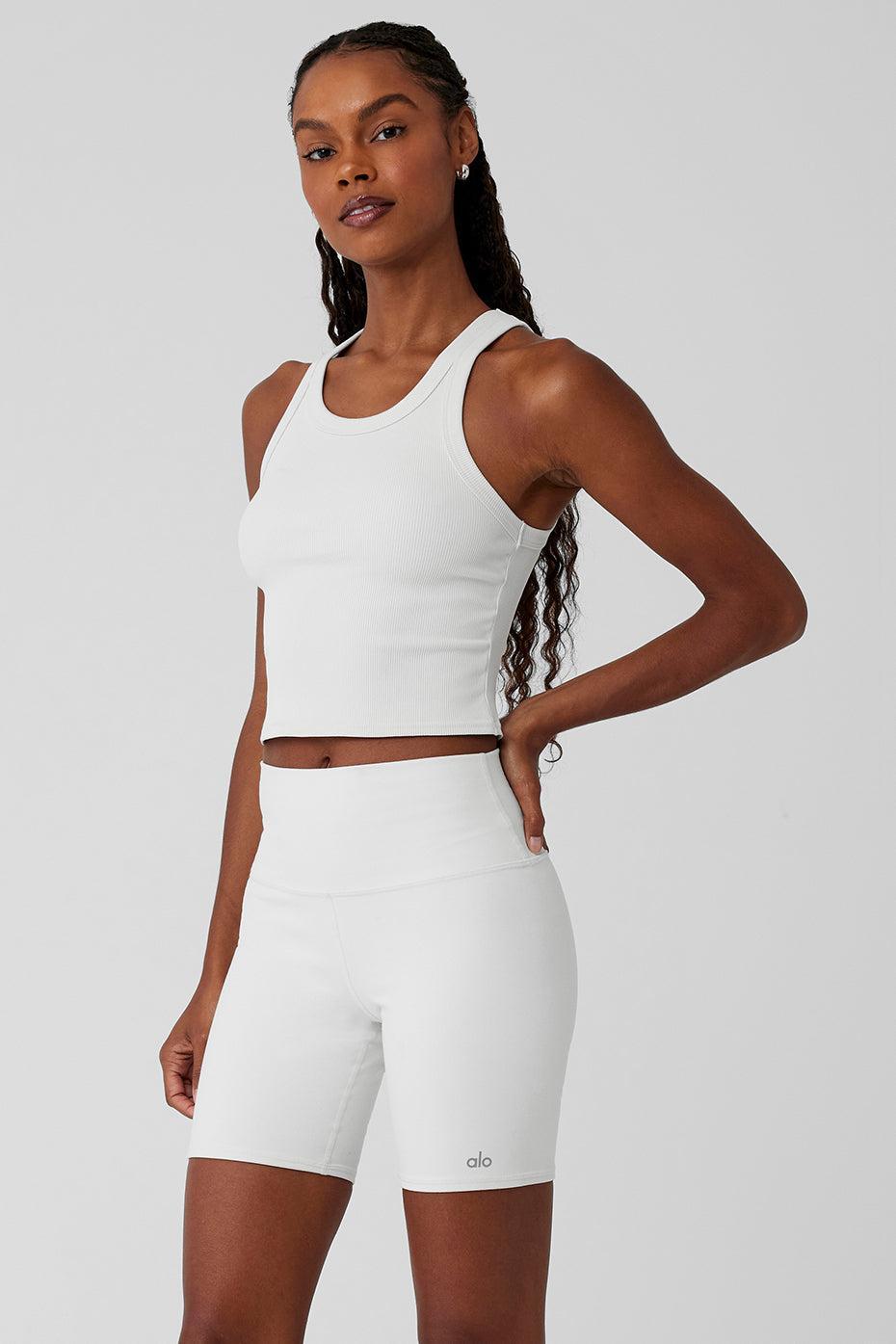 Goddess Ribbed Go-To Tank - White Female Product Image