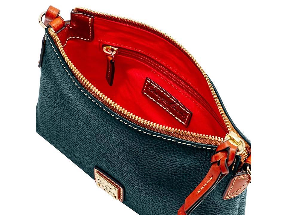 Dooney & Bourke Womens Pebble Grain Leather Crossbody Pouchette Bag in Red Product Image