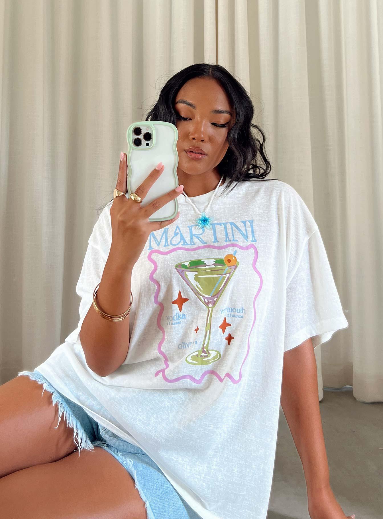 Martini Oversized Tee White Product Image