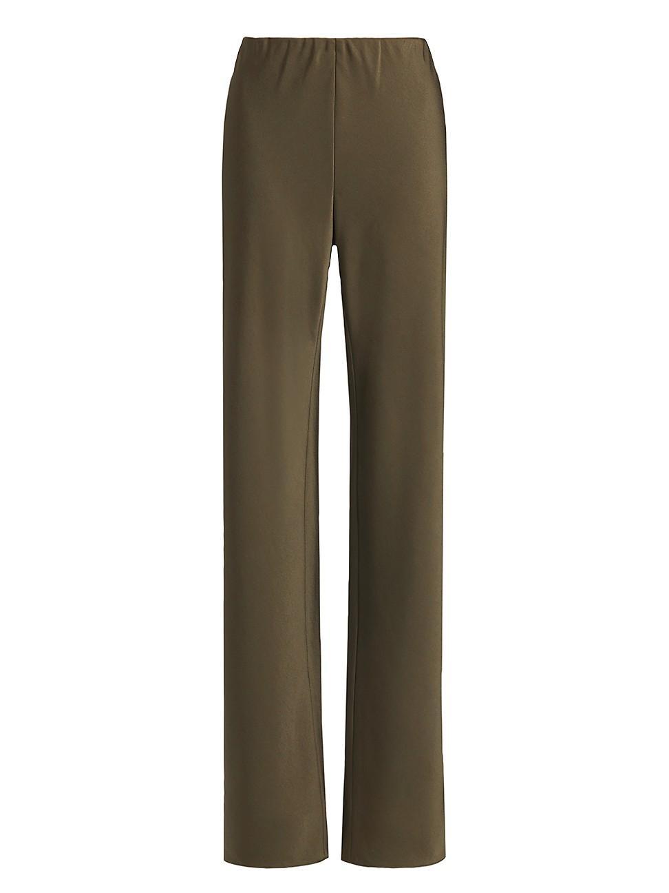 Womens Fluid Bias-Cut Satin High-Rise Trousers Product Image