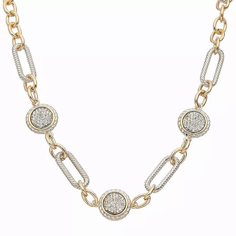 Juvell Two Tone 18k Gold Plated Cubic Zirconia Necklace, Womens Product Image