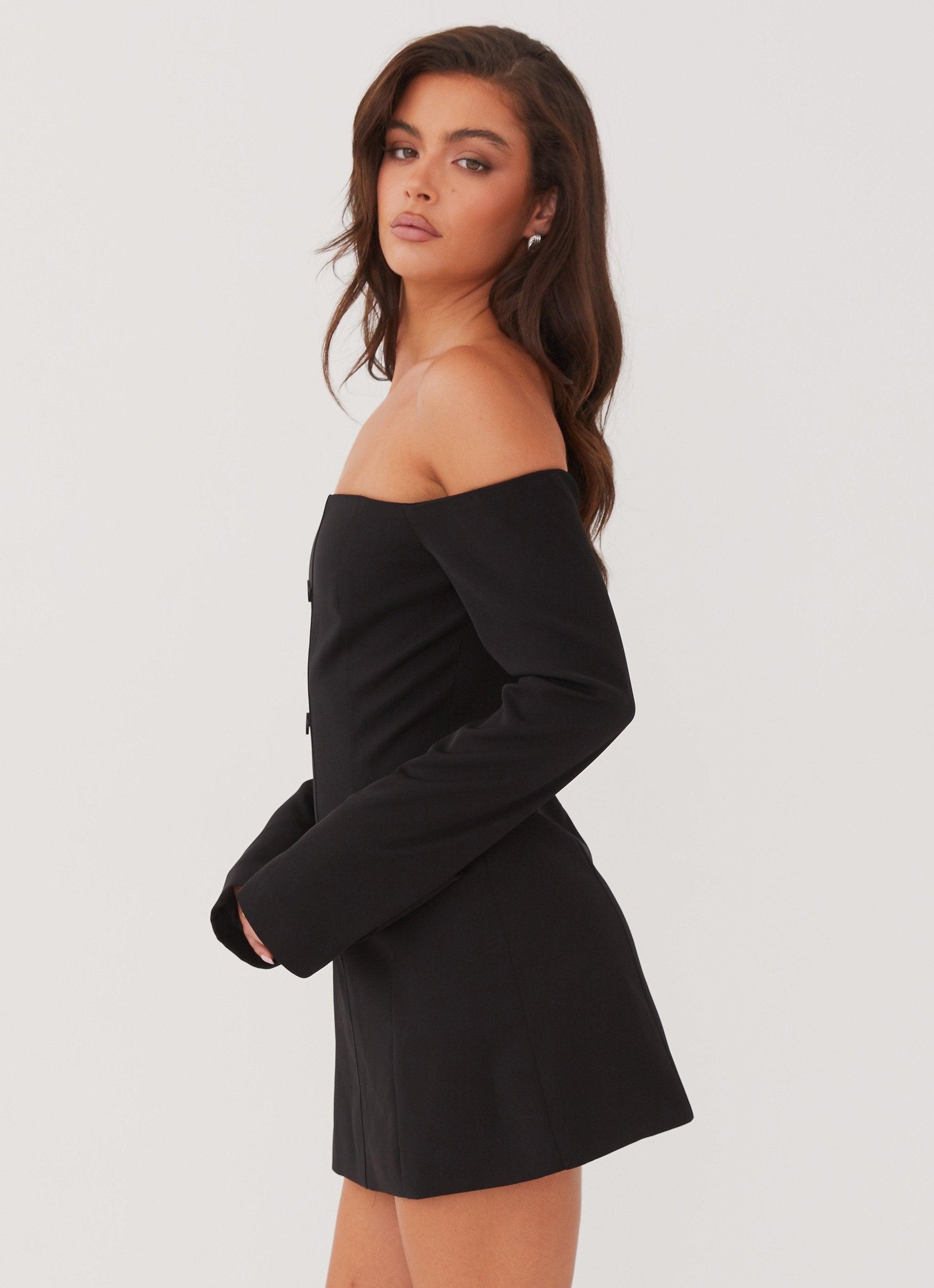 Dominique Blazer Mini Dress - Black Product Image