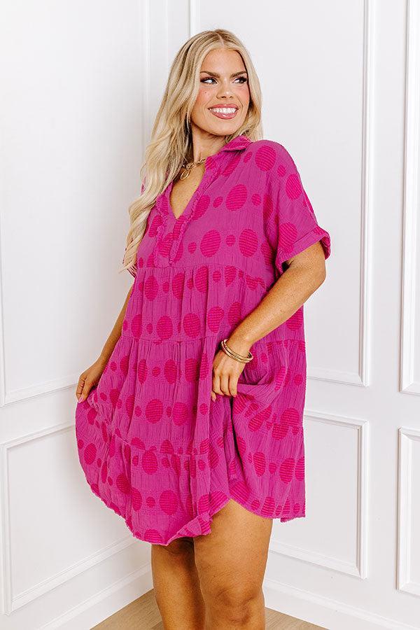 Dancing In The Sun Babydoll Dress In Pink Curves Product Image