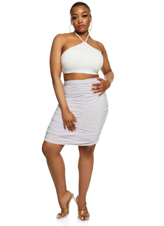 Womens Plus Size High Waist Ruched Pencil Skirt Product Image