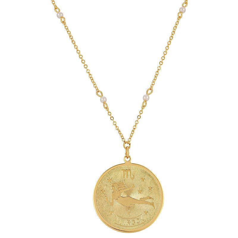 1928 Gold-tone Sagittarius Pendant Necklace, Womens, May Product Image