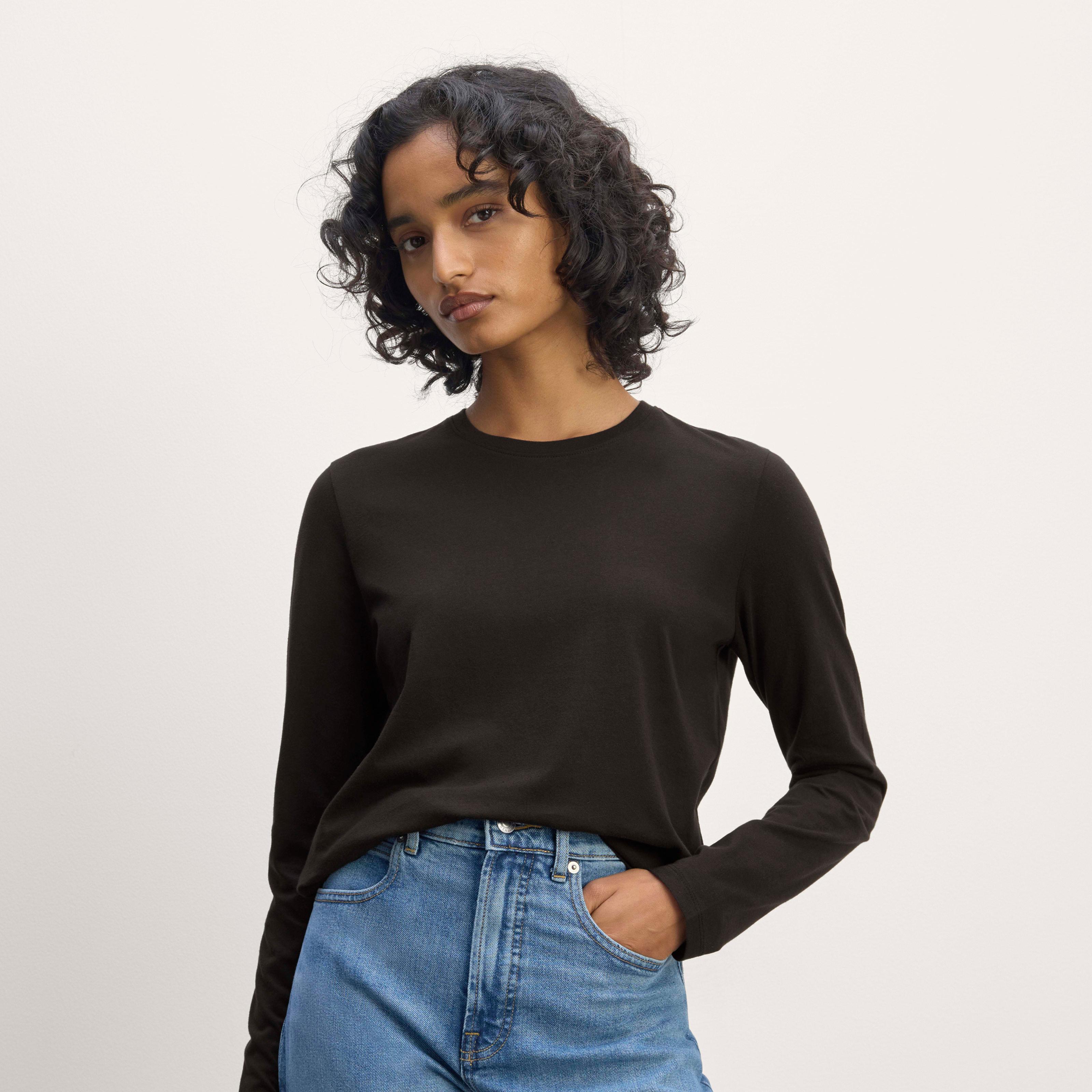 Womens Slim Long-Sleeve Crew in Essential Cotton Sweater by Everlane Product Image