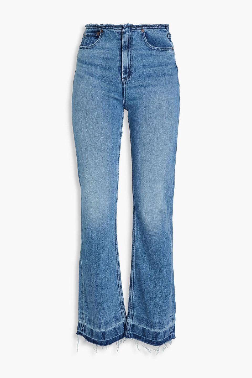 RAG & BONE Peyton Distressed Mid-rise Bootcut Jeans In Mid Denim Product Image