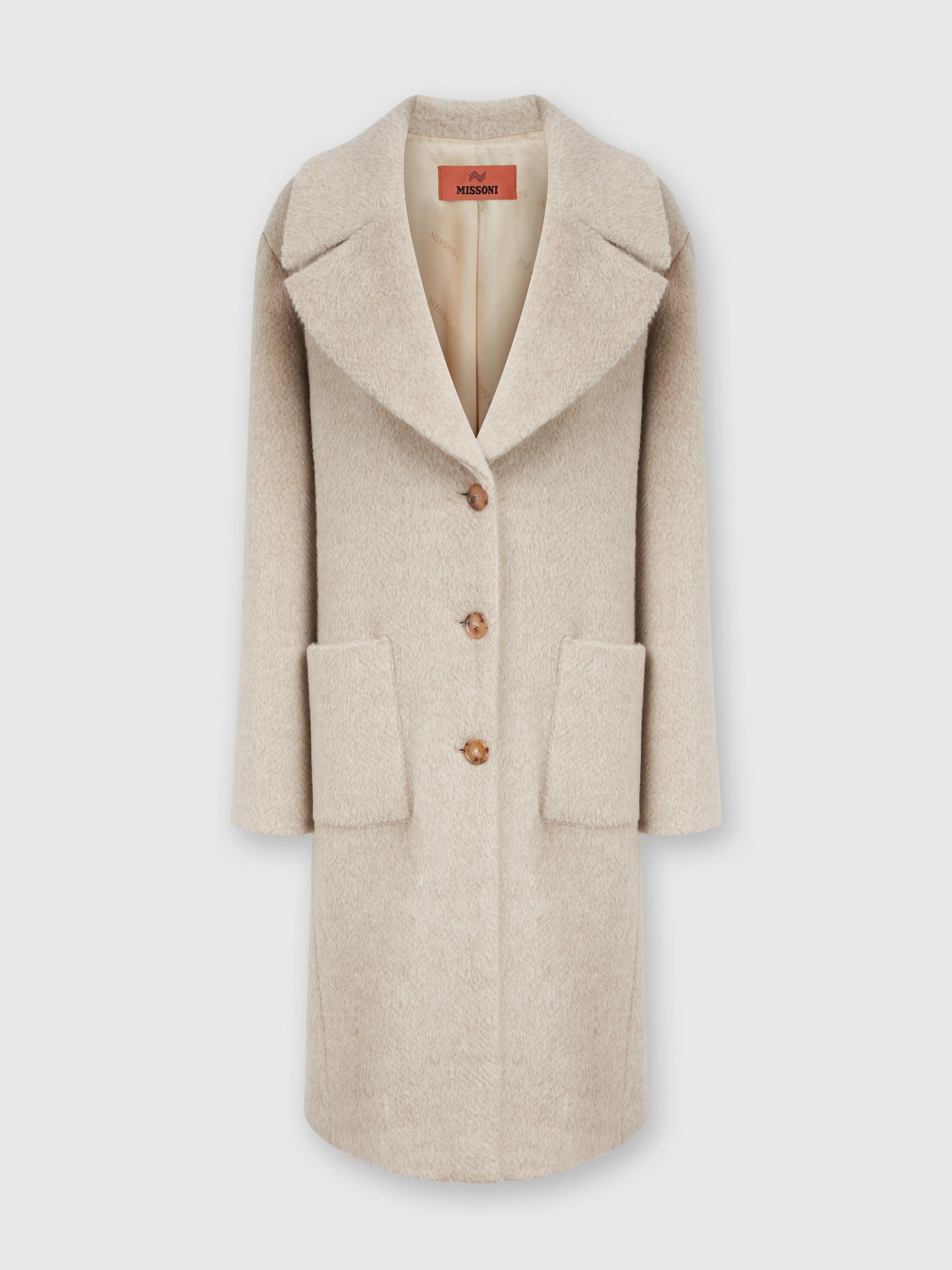 Long coat in alpaca blend Product Image