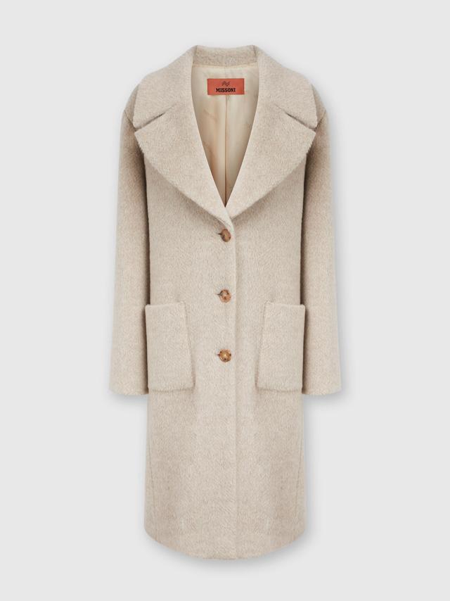 Long coat in alpaca blend Product Image