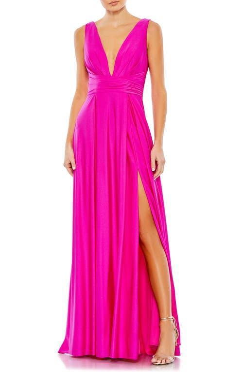 Ieena for Mac Duggal V-Neck Sleeveless Gown Product Image