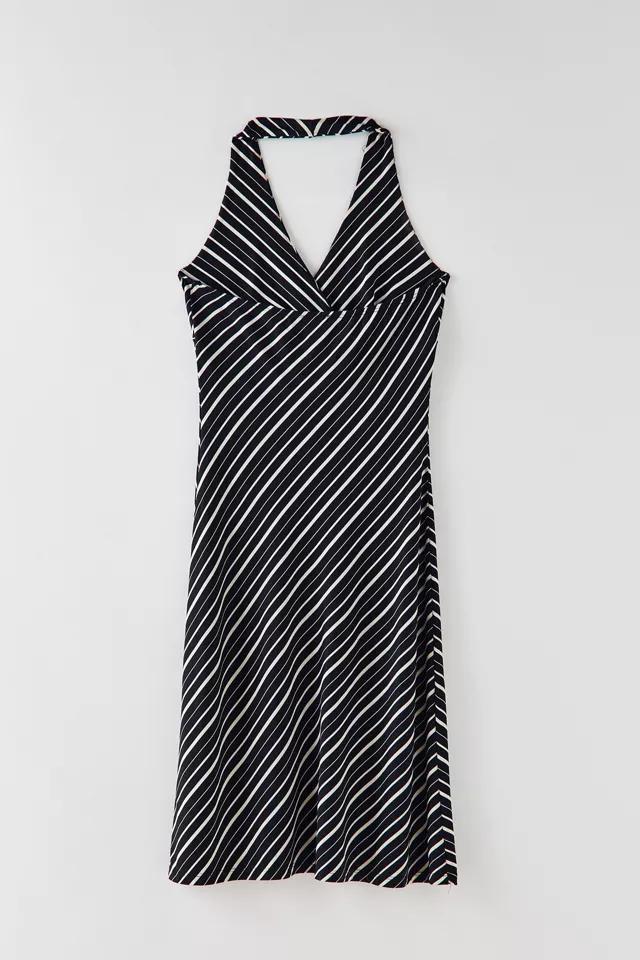 Vintage Stripe Halter Mini Dress Product Image