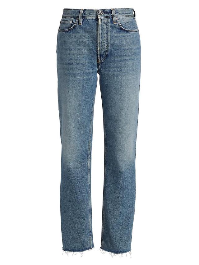 Womens Classic Mid-Rise Straight-Leg Jeans Product Image