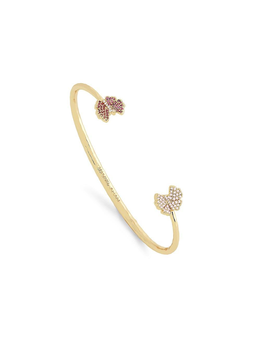 Womens Butterfly 18K-Gold-Plated & Cubic Zirconia Cuff Product Image