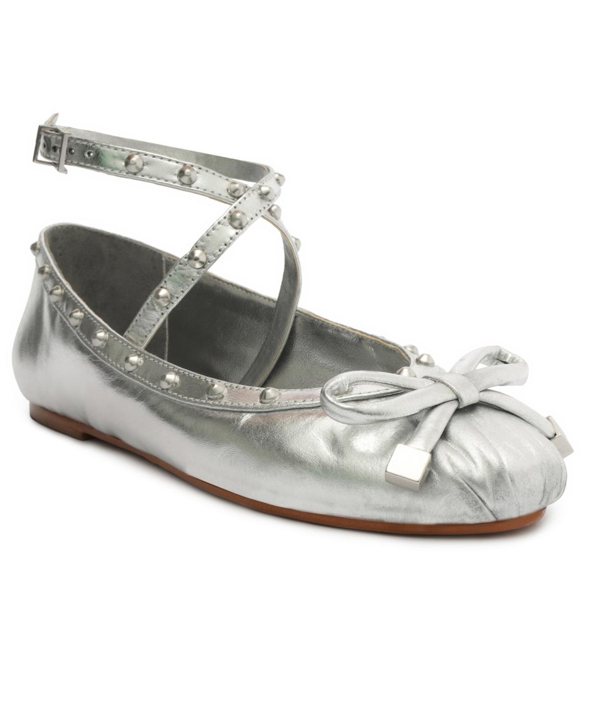 Larissa Metallic Leather Flat Product Image