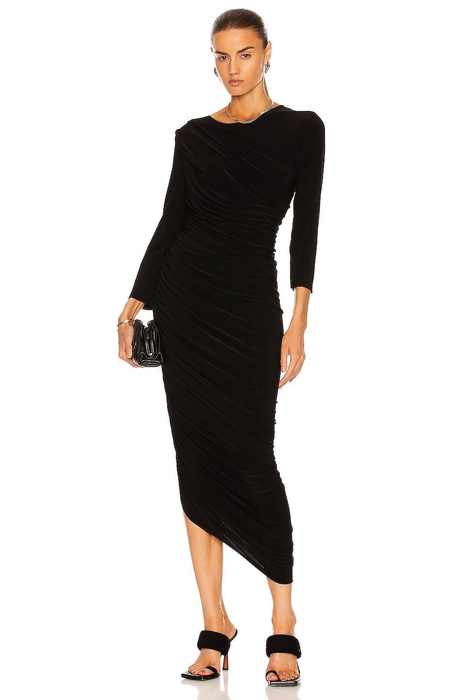 Womens Diana Ruched Bracelet-Length Sleeve Gown Product Image