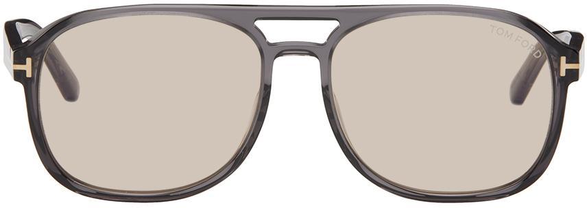 Gray Rosco Sunglasses In Shiny Transparent Gr Product Image