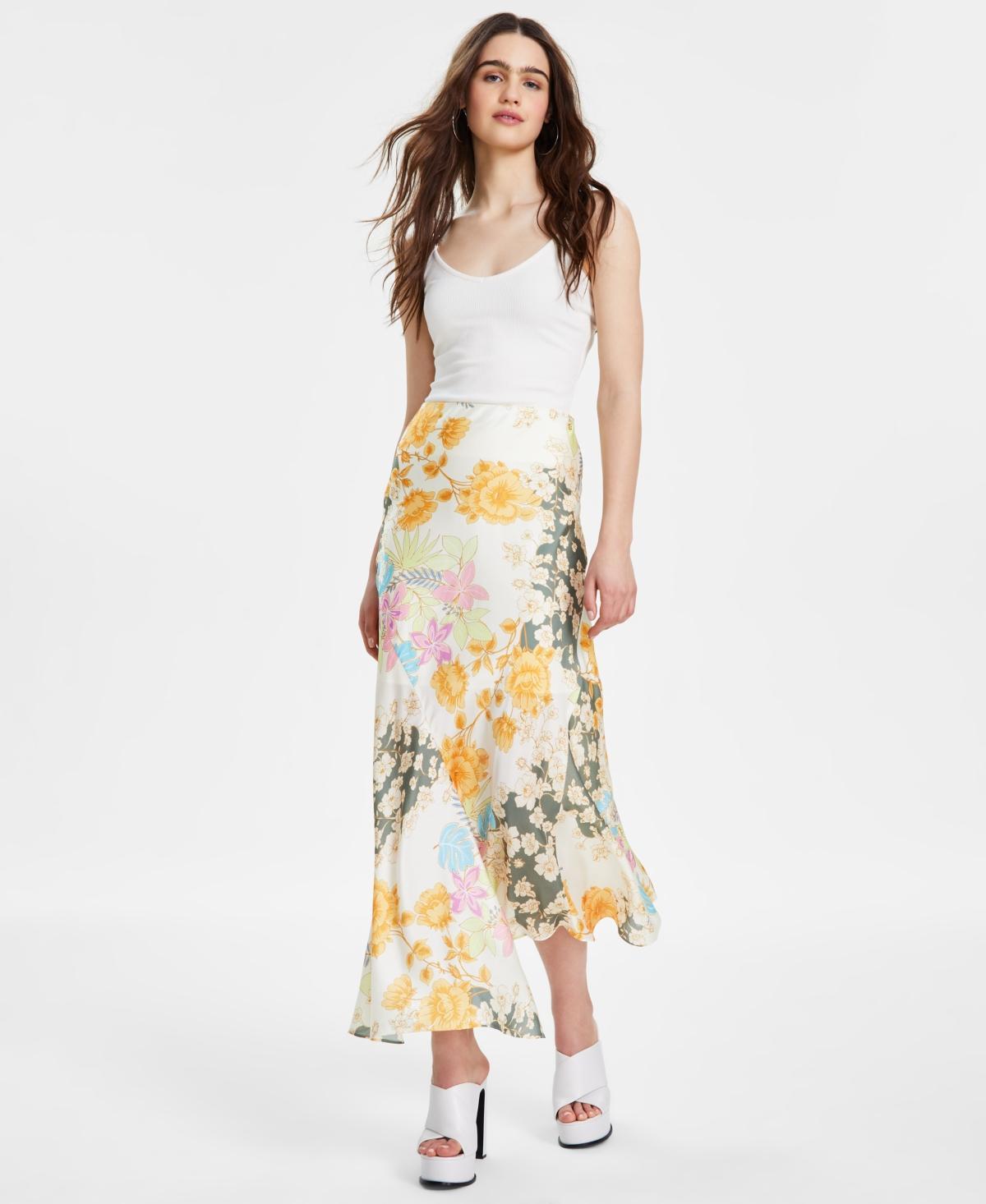 Guess Womens Katrina Asymmetric Mix-Print Skirt Product Image