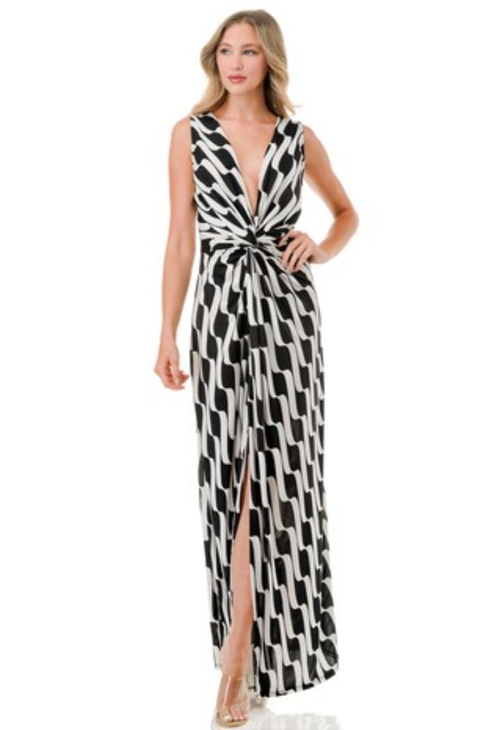 Twist Front Print Maxi Product Image