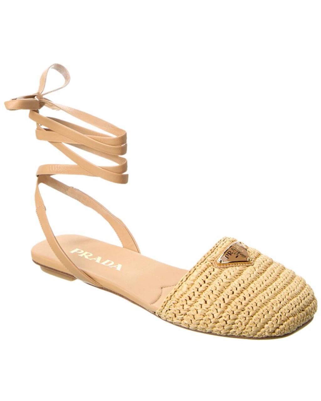 Logo Crochet Flat In Brown Product Image