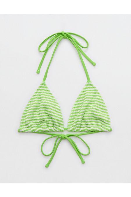 Aerie Crinkle Stripe String Triangle Bikini Top Women's Product Image