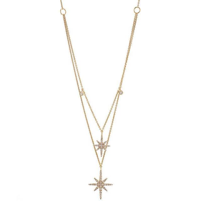 Luxle 14k Gold 1/3 Carat T.W. Diamond Double Strand Starburst Necklace, Womens, Yellow Product Image