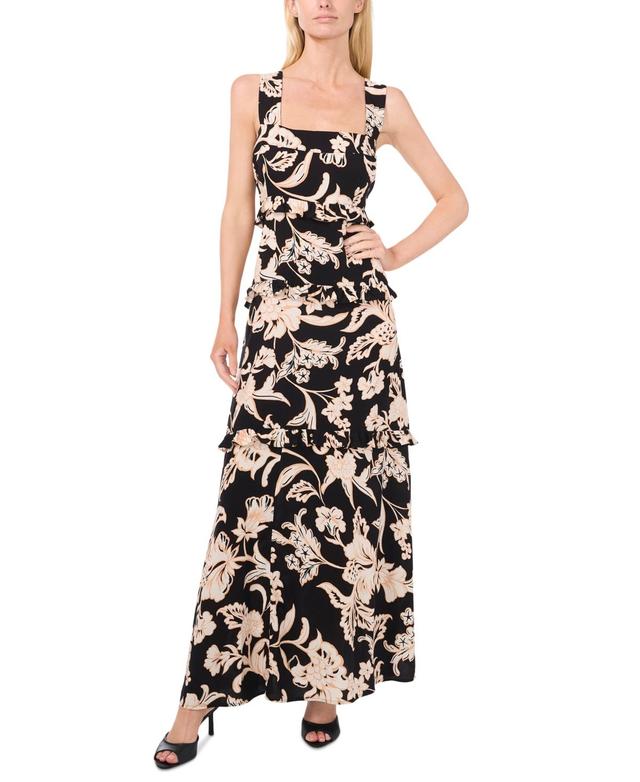 Women's Tiered Ruffle Square-Neck Maxi Dress Product Image