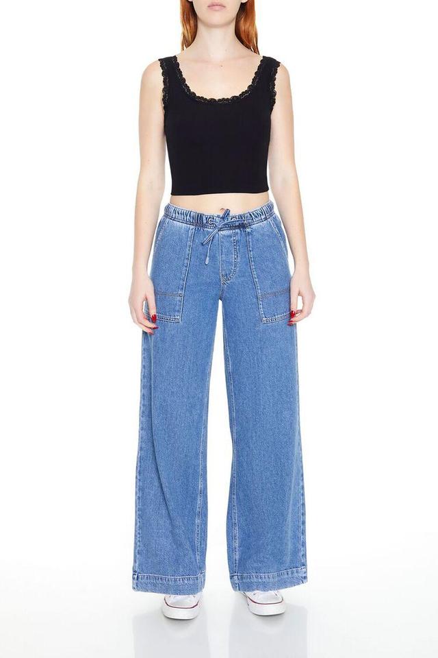 Wide-Leg Drawstring Jeans | Forever 21 Product Image