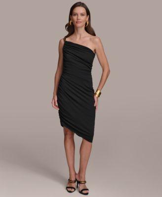 Donna Karan Womens Ruched Midi Dress Product Image