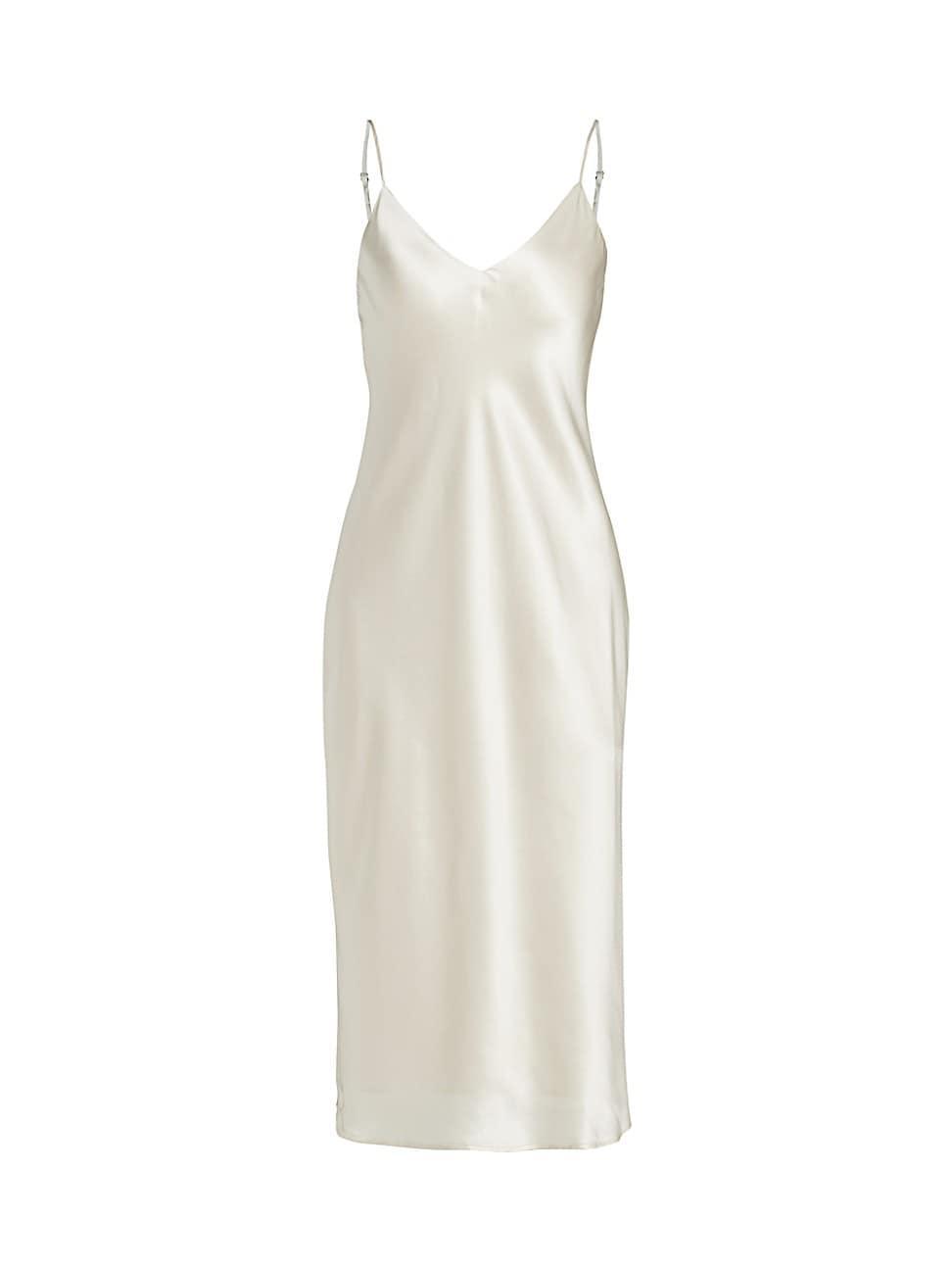 Jodie V-Neck Silk Slip Dress Product Image