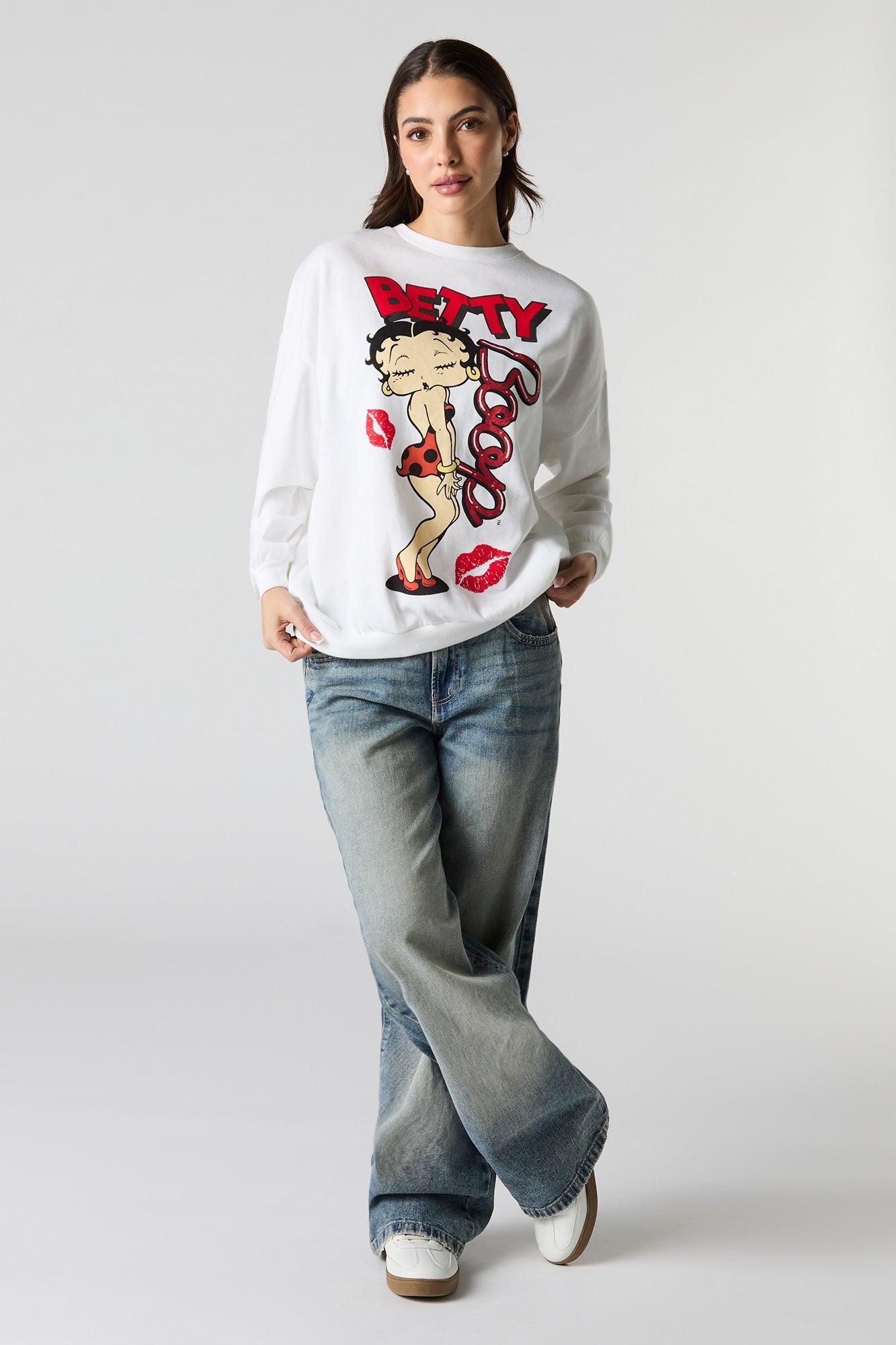 Betty Boop Graphic Fleece Sweatshirt Female Product Image